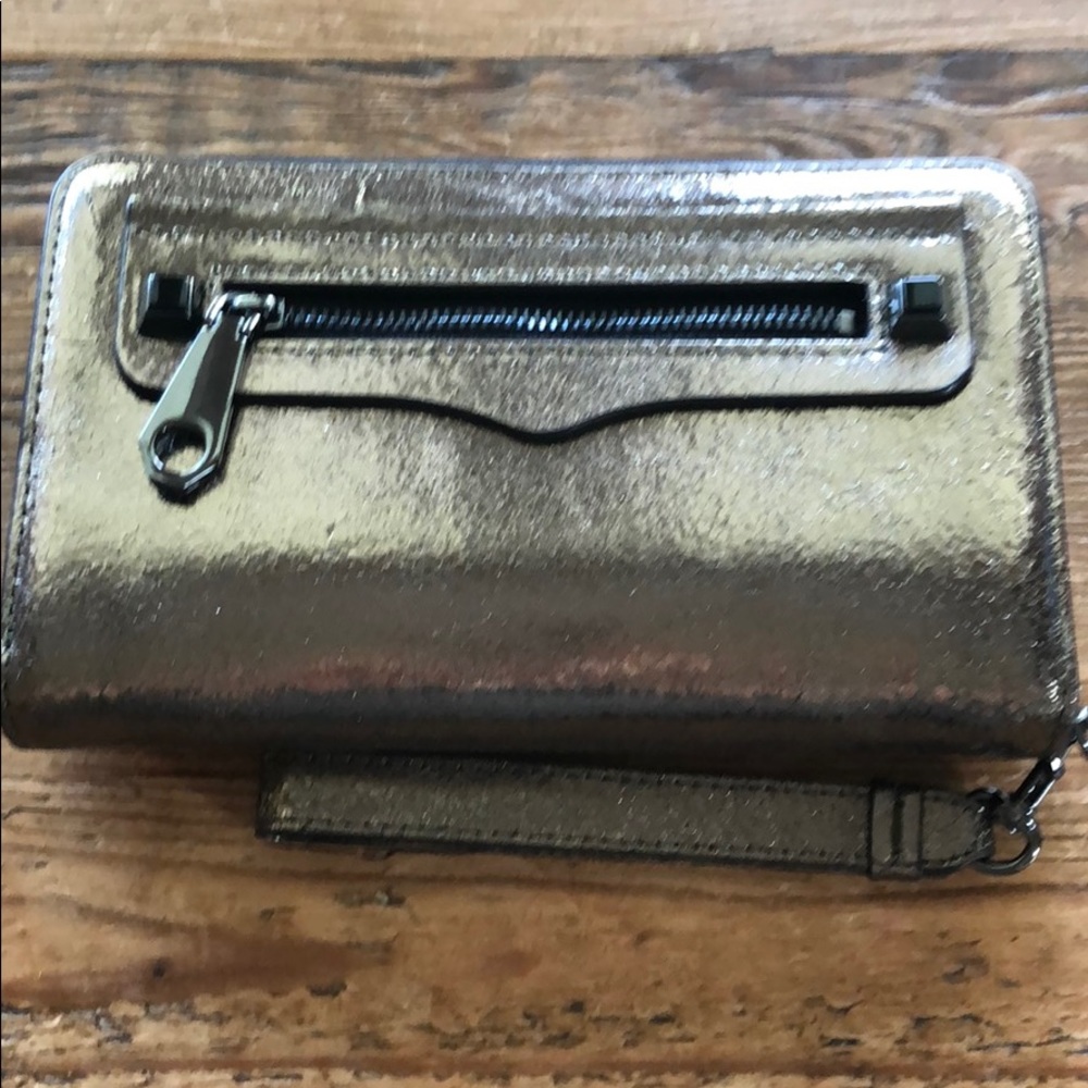 Rebecca Minkoff bronze new in box Regan wristlet